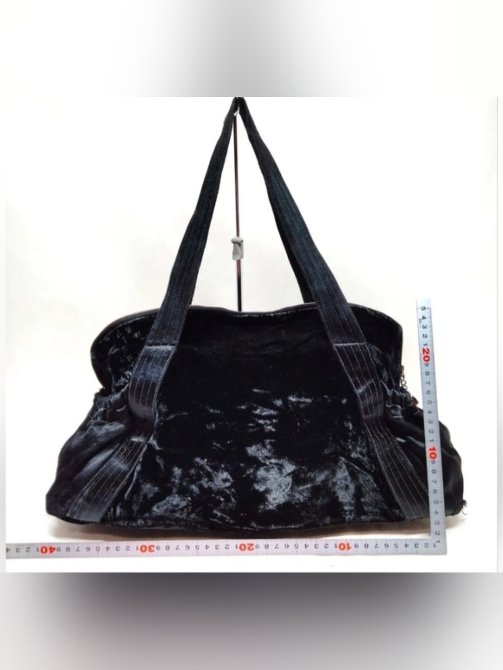 Chanel Vintage Black Velour Tote Handbag - Picture 12 of 15